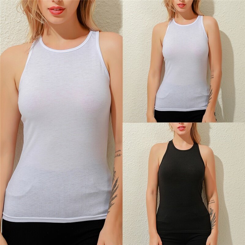 bodycon scoop neck halter crop tank