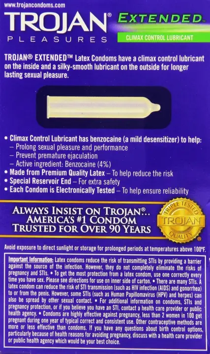 trojan condoms extended pleasure