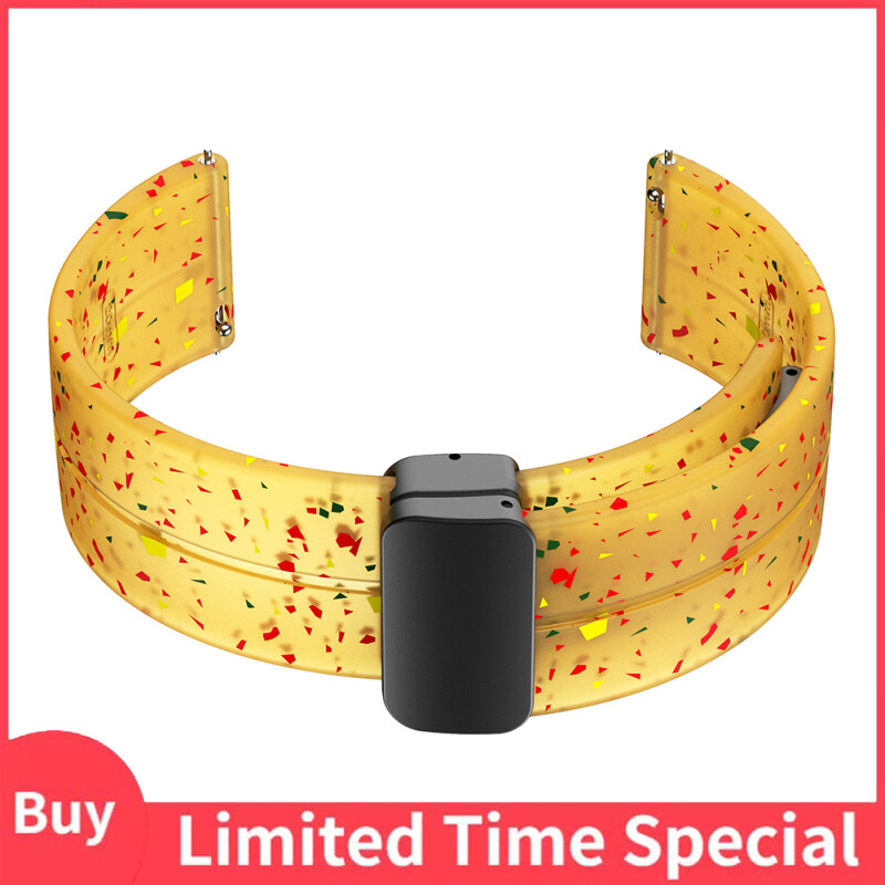 22mm/20mm Strap Watch Band Replacement Quick Release Magnetic Folding Buckle Universal Silicone Watch Strap