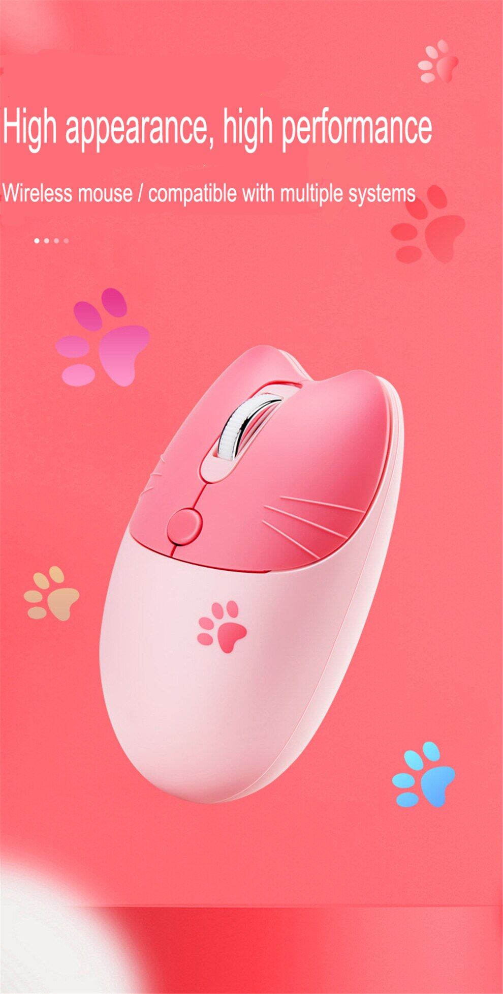 JOMAA Mouse Bluetooth +2.4G Wireless Mouse Cute Silent Computer Mouse With USB Receiver 3 Adjustable DPI Portable Mobile Cordless Mouse