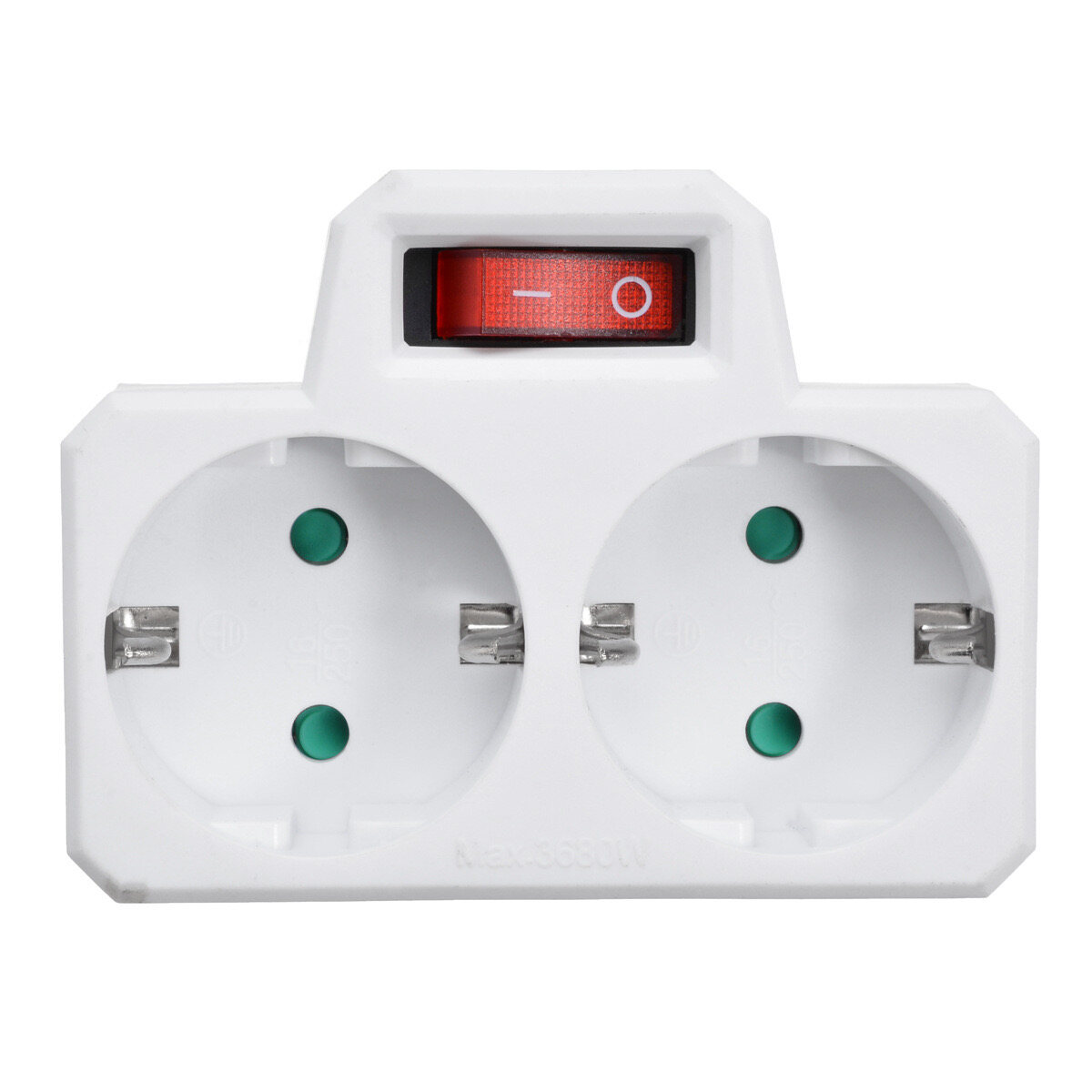 16A CE Đồng EU Đức tường Bộ chuyển đổi mở rộng cắm với công tắc điện, 1 để 2 EU Schuko ổ cắm với an toàn màn trập Ổ cắm kéo dài