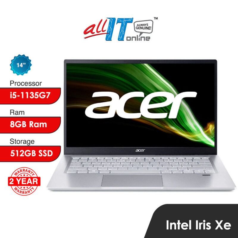 Acer Swift 3 SF314-511-51YL,559D (i5) / SF314-511-77XX (i7) Laptop (14 FHD,512GB SSD,W10H,H&S) Malaysia