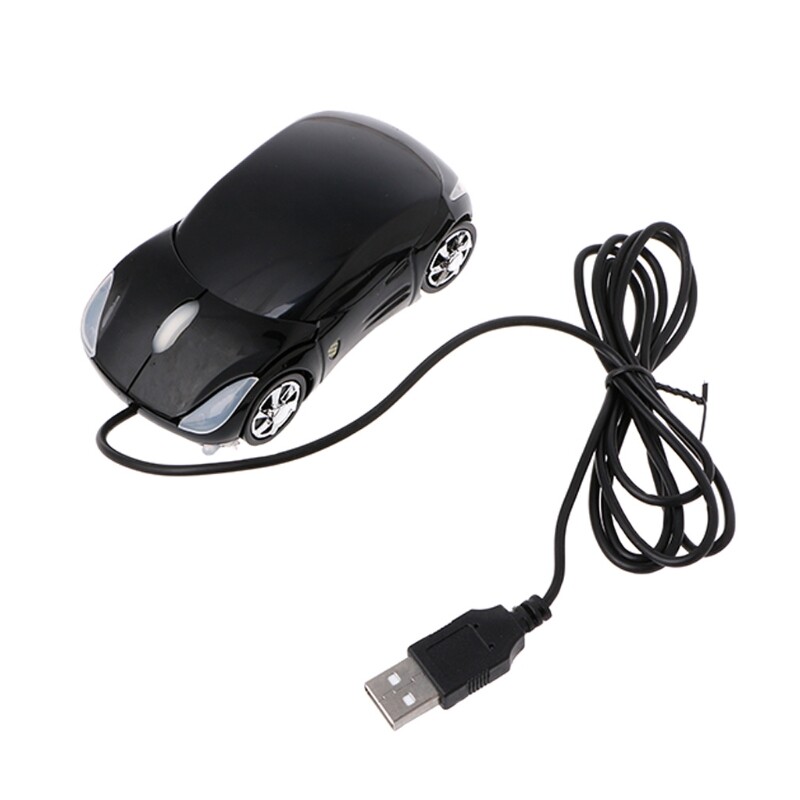 Chuột Quang 2 Đèn Pha Sáng Tạo Có Dây USB Hình Xe Hơi Mini 1000DPI, Dành Cho Máy Tính Xách Tay PC