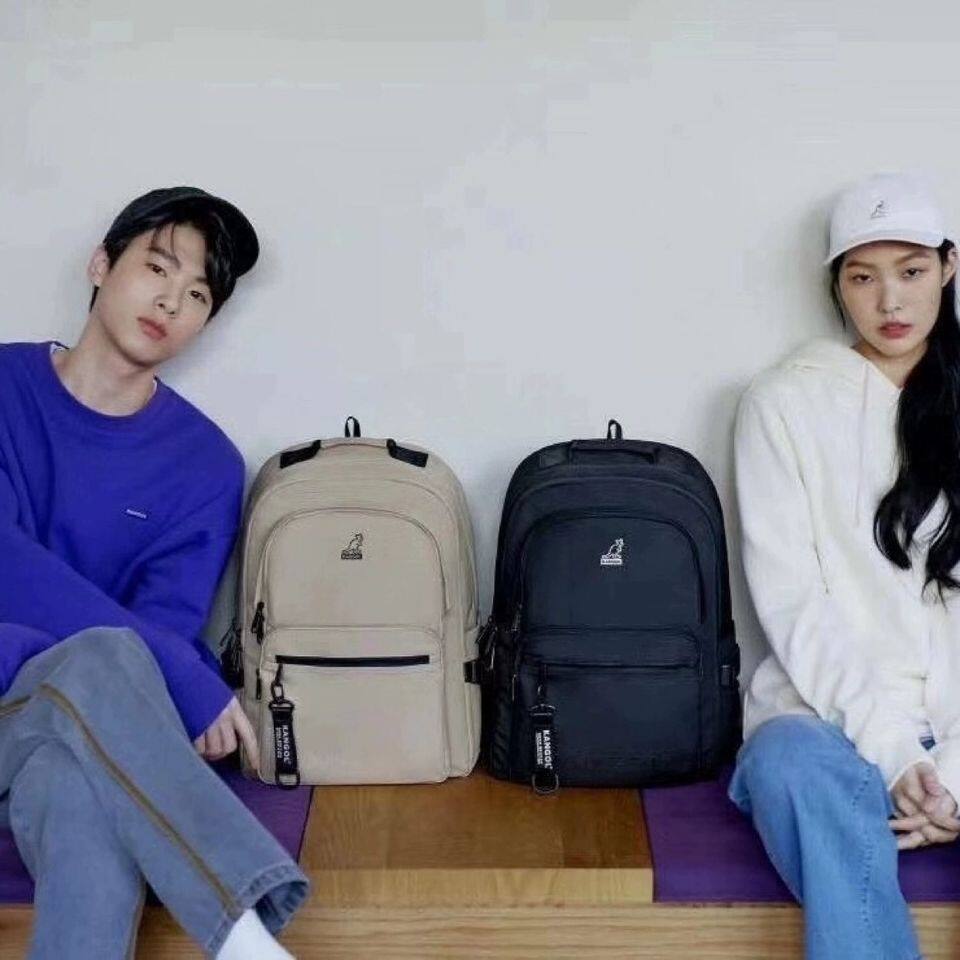 [Authentic] Kangol Backpack for Students Korean Internet Celebrity Large Capacity Computer Bag Commuter Schoolbag Trave