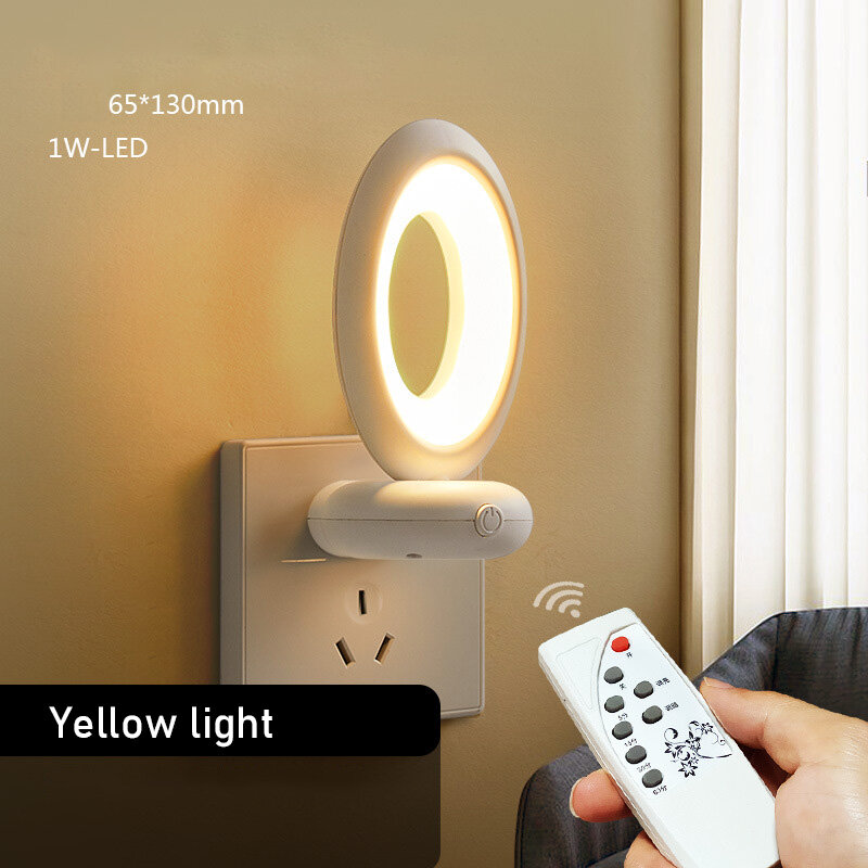 XMDS Rotating remote control led night light plug-in feeding light soft light eye protection sleep atmosphere bedroom bedside lamp
