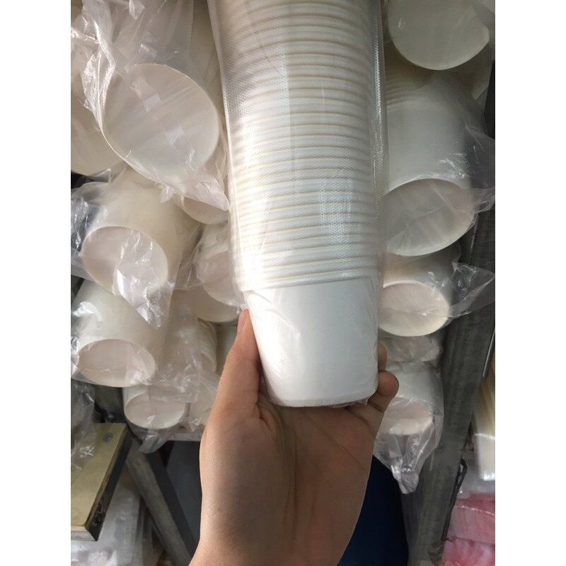 50 Cốc Giấy 135Ml / Ly Giấy 4,5Oz Kèm Nắp