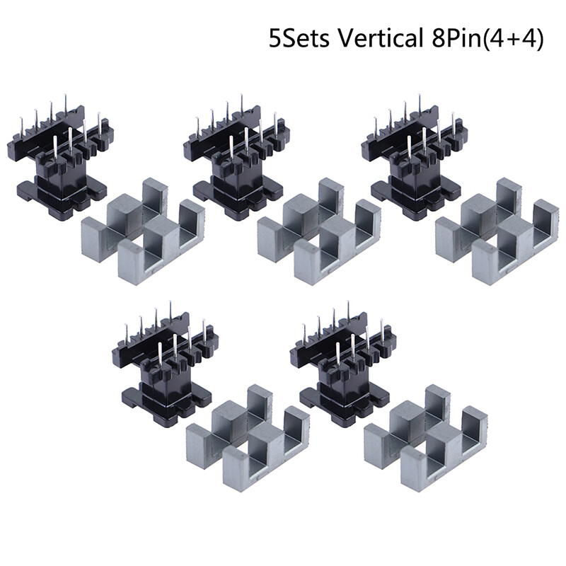 5Sets EE25 4Pin 8P 10P Transformer Bobbin PC40 Ferrite Core Vertical Horizontal