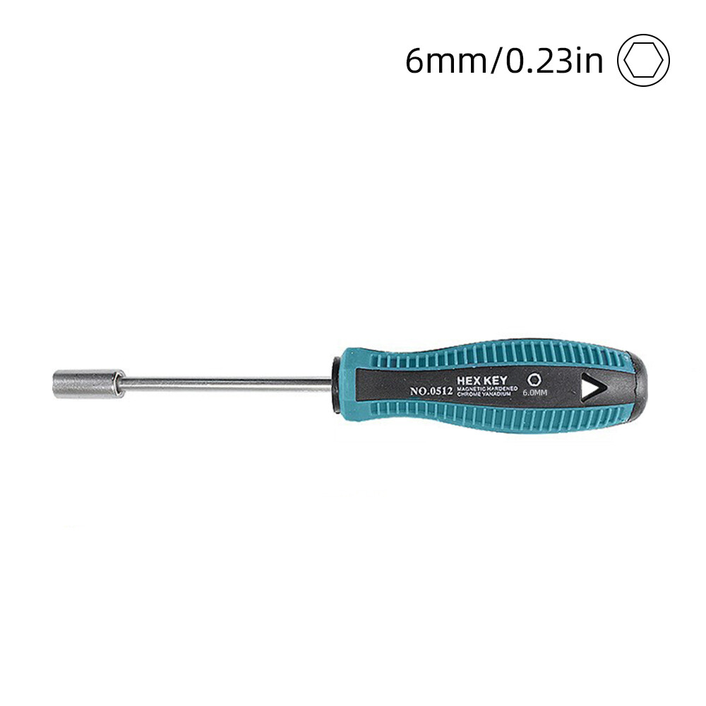 Ziqqucu nut driver set hex nut metric nut driver set sizes 6 7 8 9 10 12 13 14mm chrome plate hollow shafts