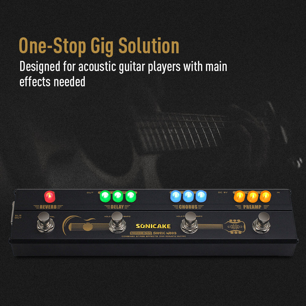 SONICAKE Sonic Wood Acoustic Guitar Preamp DI Multi Effects Chorus