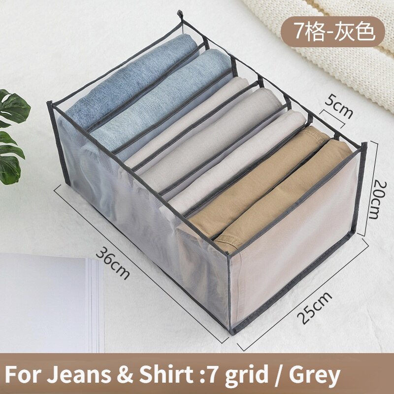 7/9 Grid Drawer Storage Box Large Size Foldable Compartment Save Space Jeans Underpants Bra Organizer Drawers