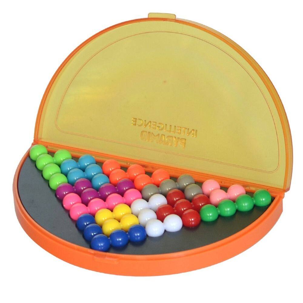 GENTBL Brain Teaser Toys IQ Games Focus Montessori Toys Magic Ball Game Early Learning Educational Children Desktop Game Kids Intelligence Toys Multiplayer Wisdom Pyramid Plate IQ Development Educational Toys 178 Questions Challenges Puzzle Table Game Toy