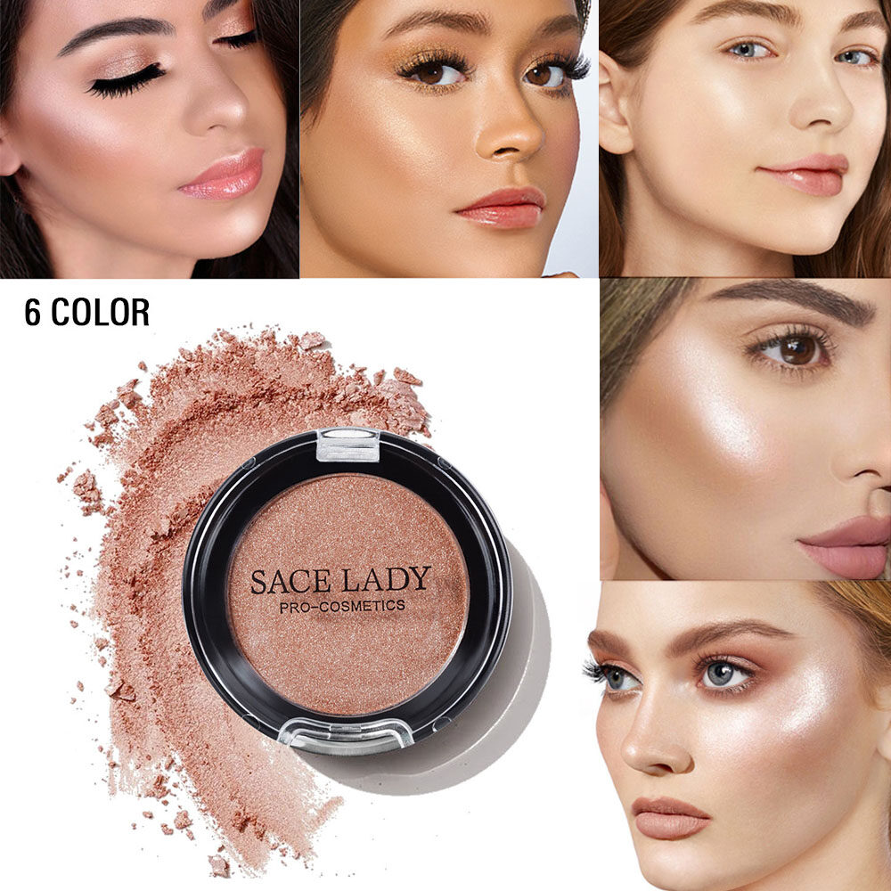 SACE LADY6ปากกาเน้นข้อความแบบมีสีPowder GlitterสำหรับFace Iluminatorจานมืออาชีพชุดแต่งหน้า