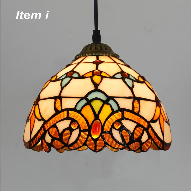 Mediterranean Style Moroccan Lamp Stained Glass Shade AC110V-220V Mosaic LED Pendant Lights for Hallway Aisle Corridor