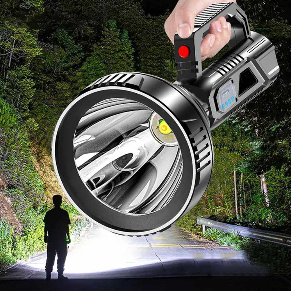 LED Strong Light Torch 3 Modes Portable Flashlight USB Rechargeable Life Waterproof for Hiking Fishing Emergency