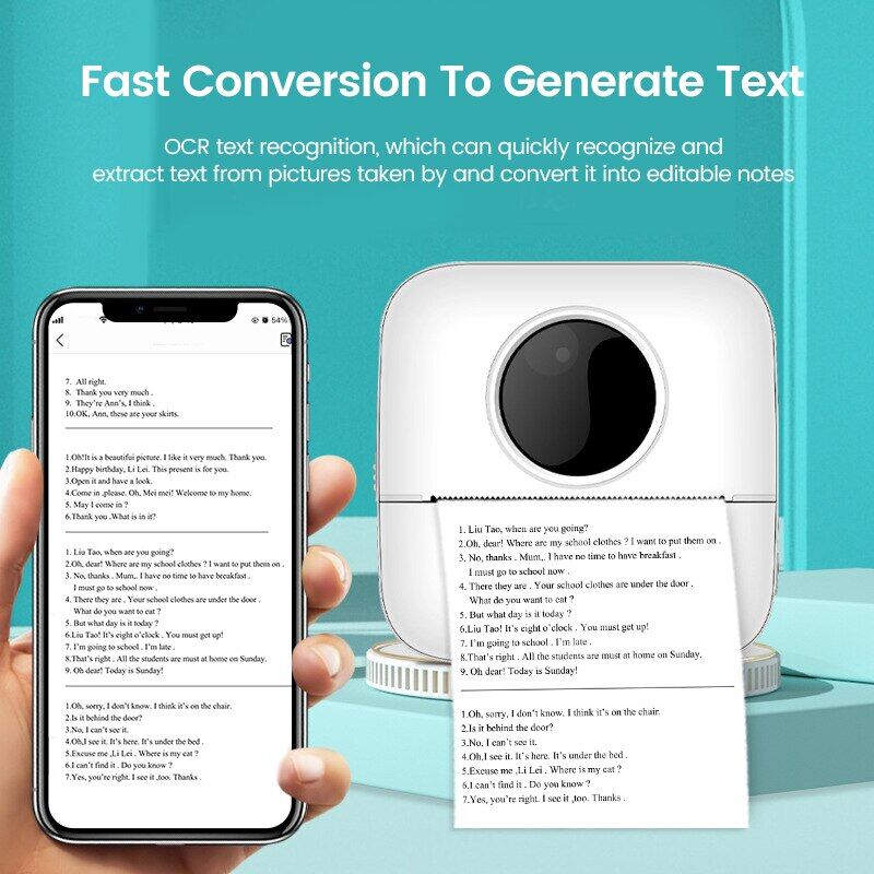 Elough Mini Printer Thermal Label Printer Portable Photo Printer Sticker Wireless Inkless Pocket Miniprint Impresora Portátil