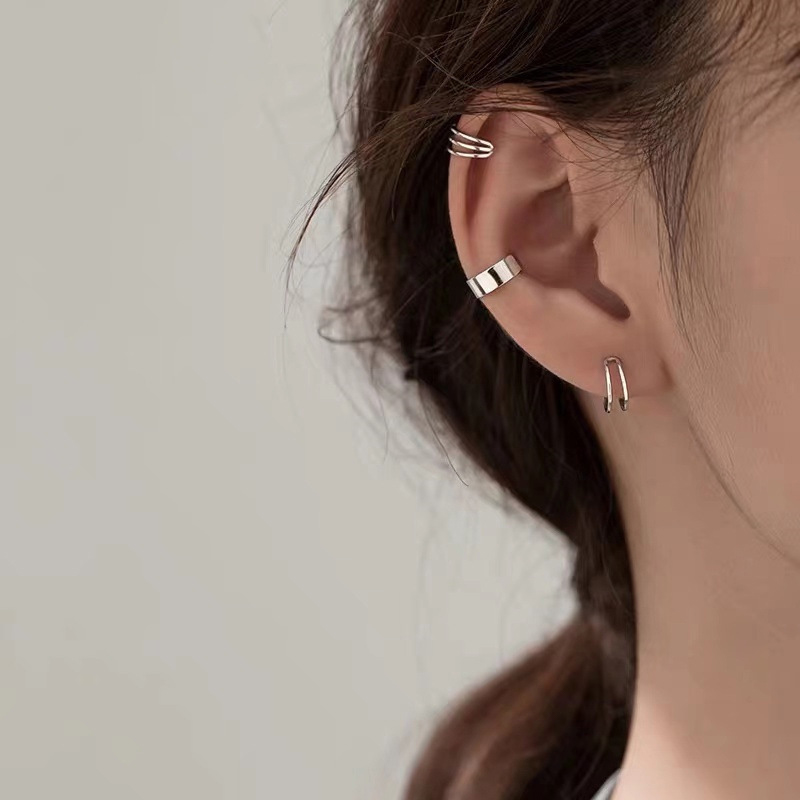 [WQP Store] Hmeme Simple Smooth Ear Cuffs Clip Earrings For Women No ...