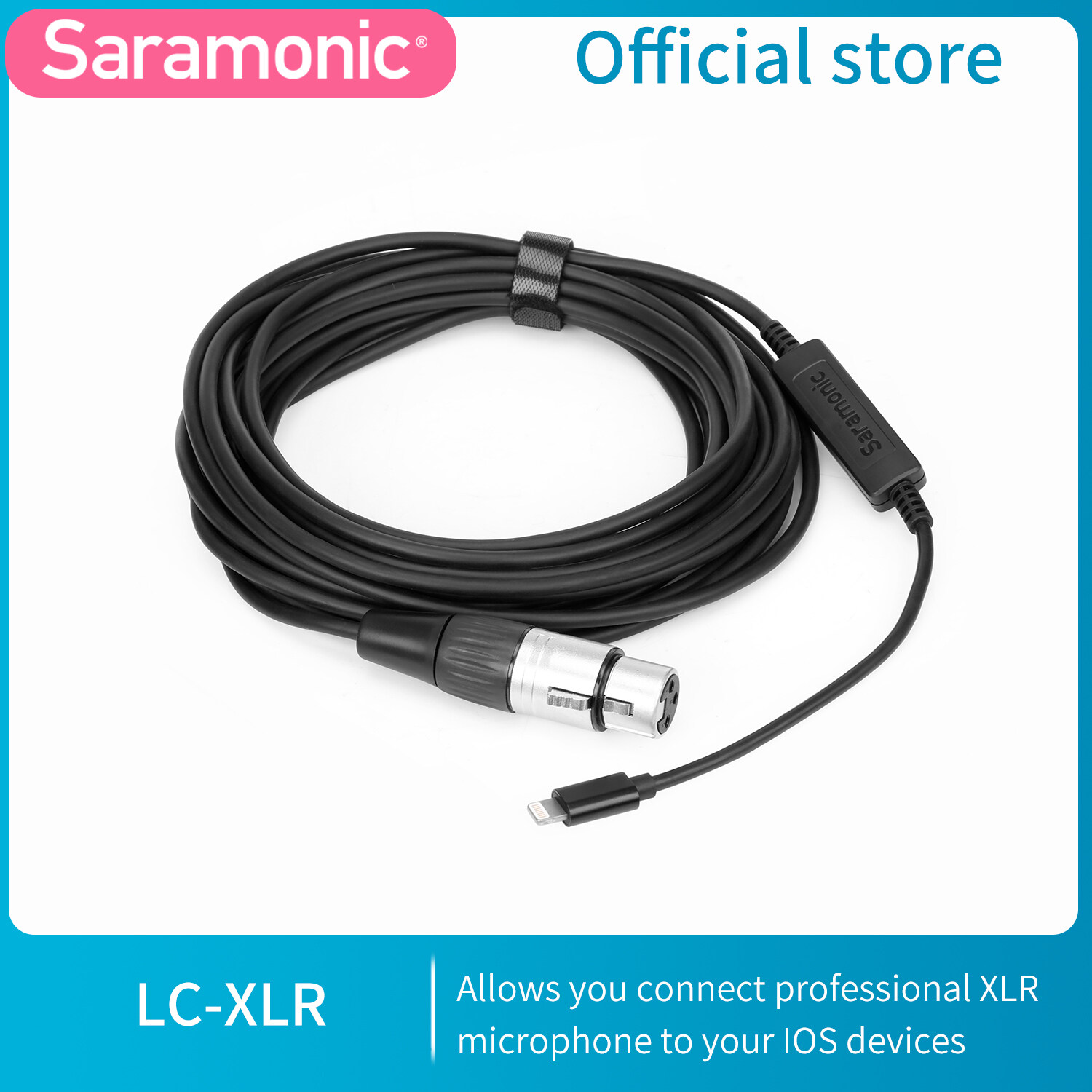 Saramonic LC-XLR 3-Pin XLR Cable (Female) Microphone to Lightning  Microphone Adapter