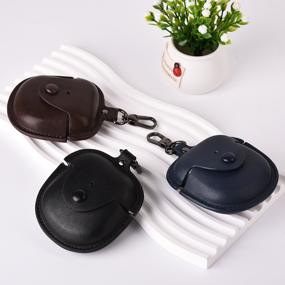 Solid Color Simple Soft Shockproof Leather Earphone Protective Case for Bose QuietComfort Earbuds II Headphone Protective Case