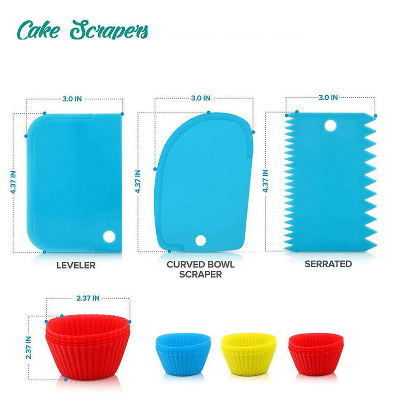 Bộ dụng cụ trang trí bánh bàn xoay 164 chi tiết, dụng cụ trang trí bánh chống trượt, Tự làm bánh
