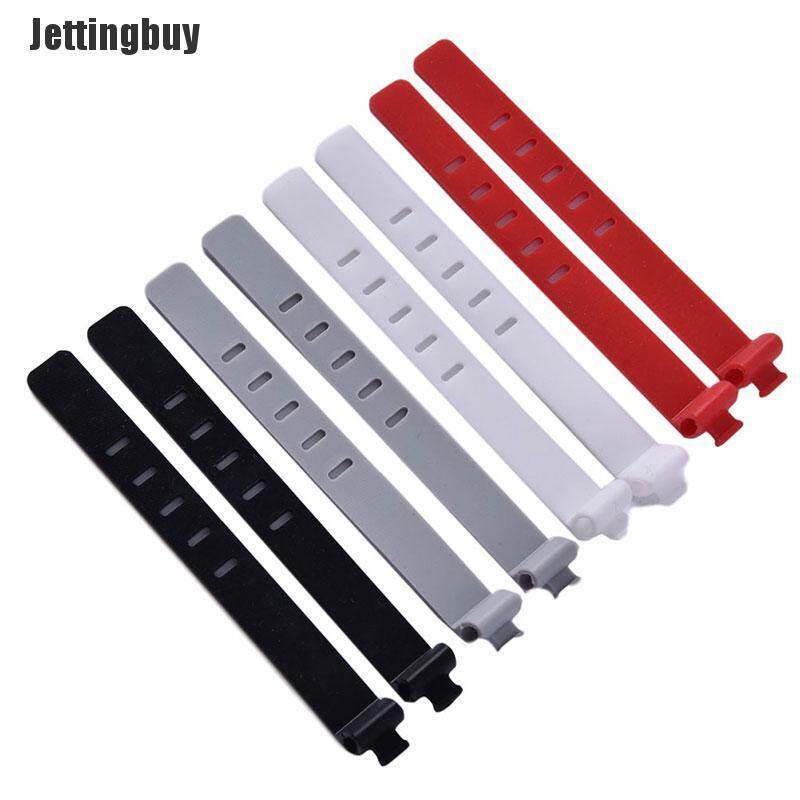 [Jettingbuy] 2PCS Silicone Phone Data Cable Winder Earphone Clip Charger Organizer Cable Tie Black