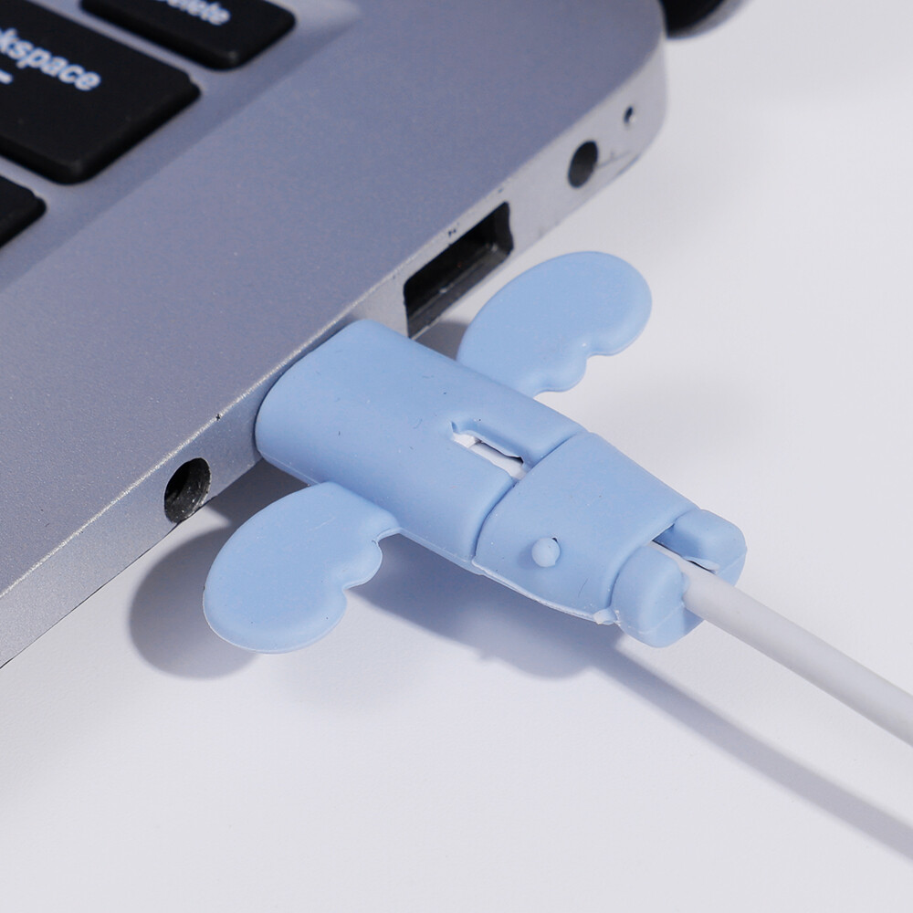 4 Ốp bảo vệ cáp dữ liệu Mini dễ thương Ốp bảo vệ tai nghe sạc điện thoại cuộn dây bền tay Cáp Silicon Chống Nứt Kiểu dáng thiên thần