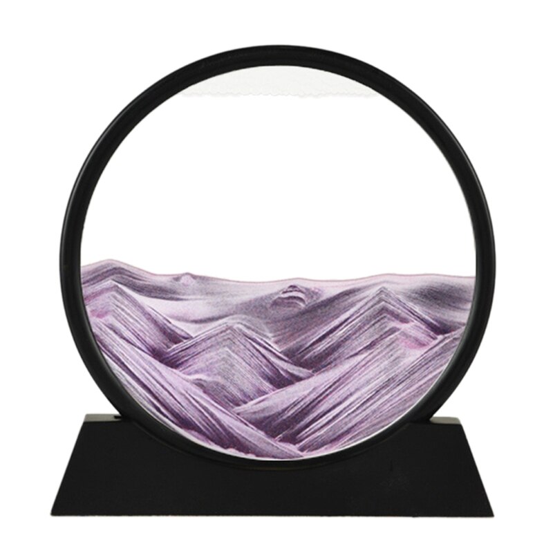3D Moving Sand Art Picture Round Glass Deep Sea