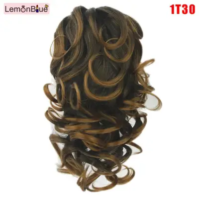 [RAYA SALE] LemonBlue Claw Thick Wavy Wig Curly Long Layered Ponytail Wig Clip On Hair Extension 1T30