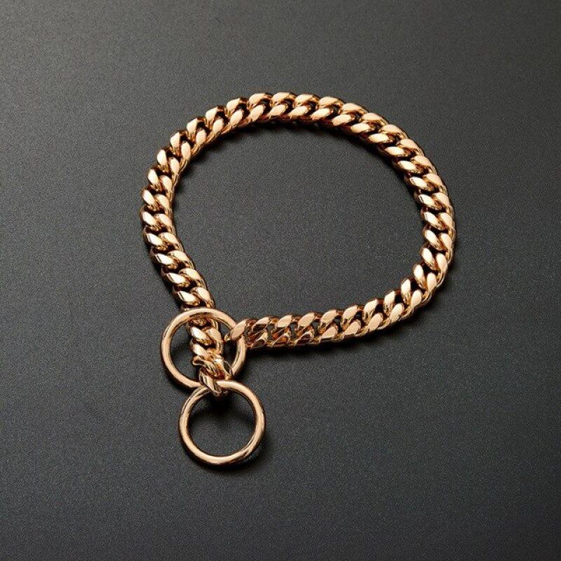 Vòng Cổ Xích Chó Vàng 10Mm Thép Không Gỉ Vòng Cổ, Vòng Cổ Dây Xích P Chắc Chắn Bằng Kim Loại Huấn Luyện Chó Vòng Cổ Thú Cưng Cho Pitbulls 20E