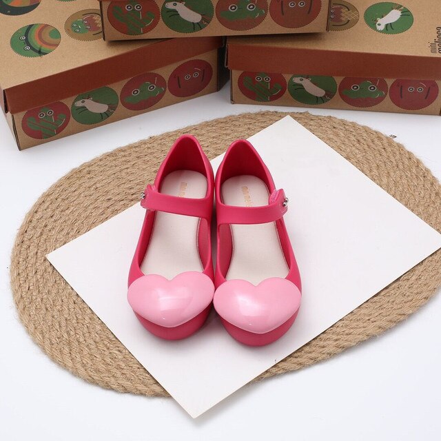 Mini Melissa Children Heart Sweet Girl Jelly Shoes Fragrant Sandals 2022 Summer Shoes Melissa Sandals Kids Princess HMI091
