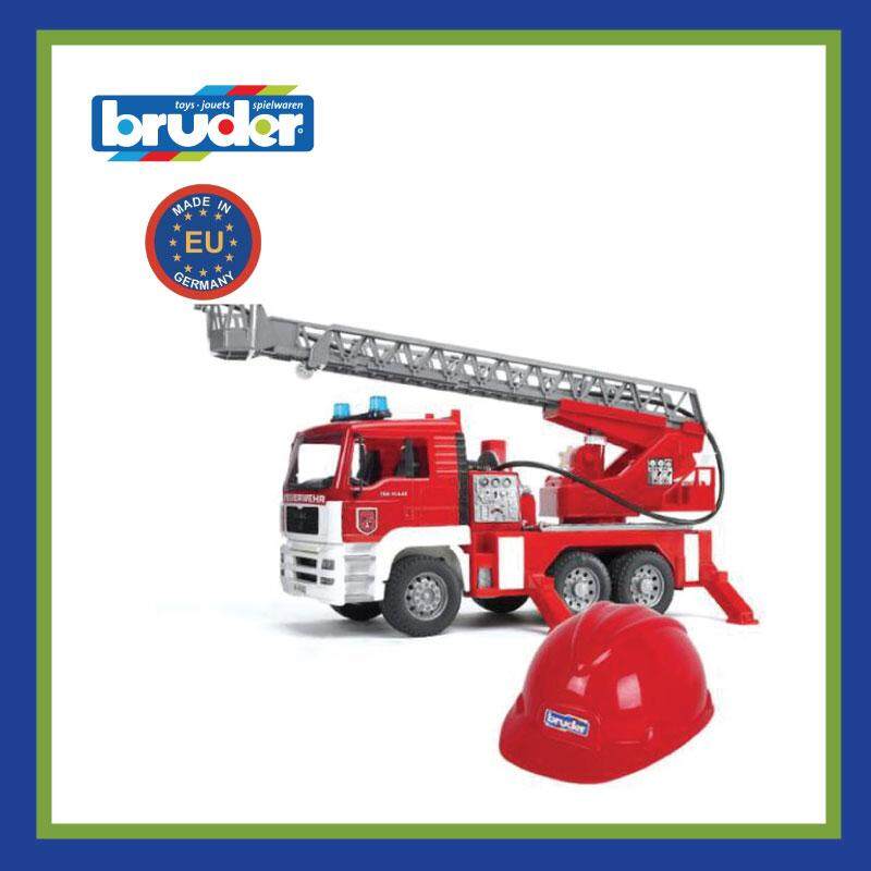 bruder man fire engine and red helmet