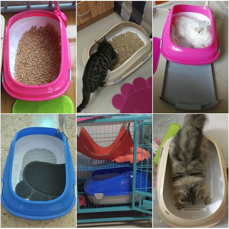 Mèo Chó Thông Mèo Litter Lưu Vực Đôi Ngăn Kéo Loại Lớn Kèm Theo Đầy Đủ Mèo Nhà Vệ Sinh Cát Lưu Vực Cát Phân Mèo Nhà Vệ Sinh