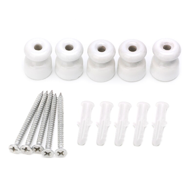5PCS High Frequency Electric Porcelain Gourd 24mm Porcelain Ceramic Insulator