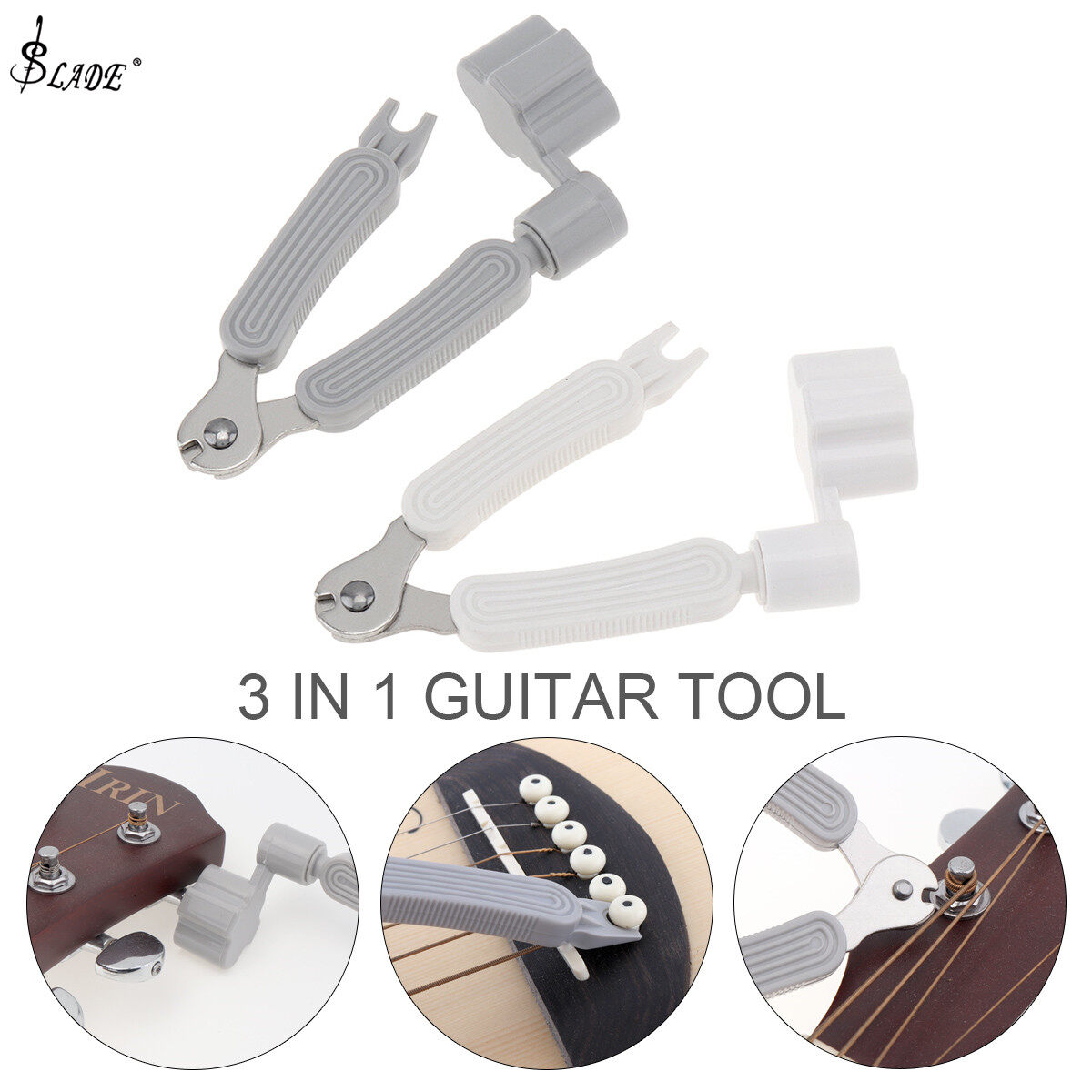 SLADE 3 IN 1 Multifunctional Guitar Tool Guitar String Winder and Cutter Clippers Bridge Pin Puller Peg Winder