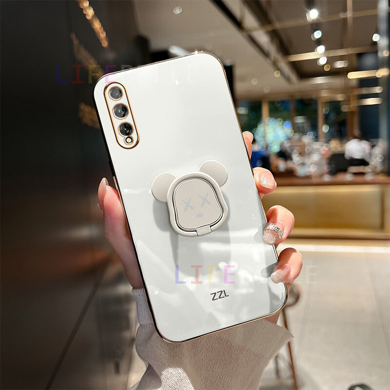 LIFEBELLE Ốp Cho Samsung Galaxy A50 A50s A30s A70 Ốp, Có Giá Đỡ Gấu Dễ Thương Ốp Điện Thoại Mềm Sáng Tạo Cao Cấp Sang Trọng Cho Cặp Đôi Nữ Mạ Ốp Lưng Bảo Vệ Chống Sốc Bằng Silicon