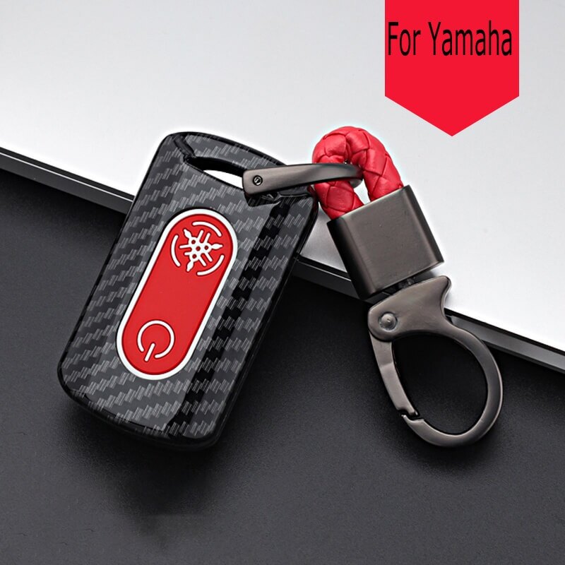huiyisunny Carbon Fiber Silicone Car Key Cover For Yamaha Nmax 2020 2021 Aerox S Xmax 300 Sniper 2021 Remote Key Case Cover with Keychain
