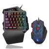 Kobwa One Handed Keyboard + เมาส์สำหรับเล่นเกมส์ Mechanical คีย์บอร์ดเล่นเกม RGB LED Backlit 35 Key สำหรับ LOL/PUBG/WOW/ DOTA/OW/เกม FPS