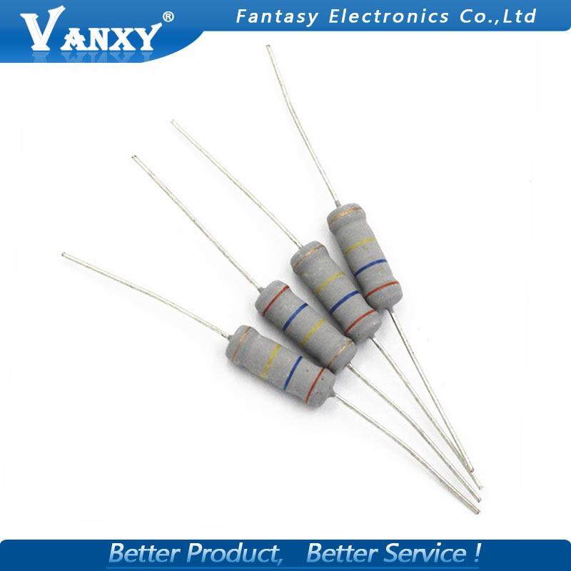 200PCS 2W 1R~1M 5/% METAL OXIDE FILM resistor 10R 100R 220R 1K 1.5K 2.2K 4.7K 10K