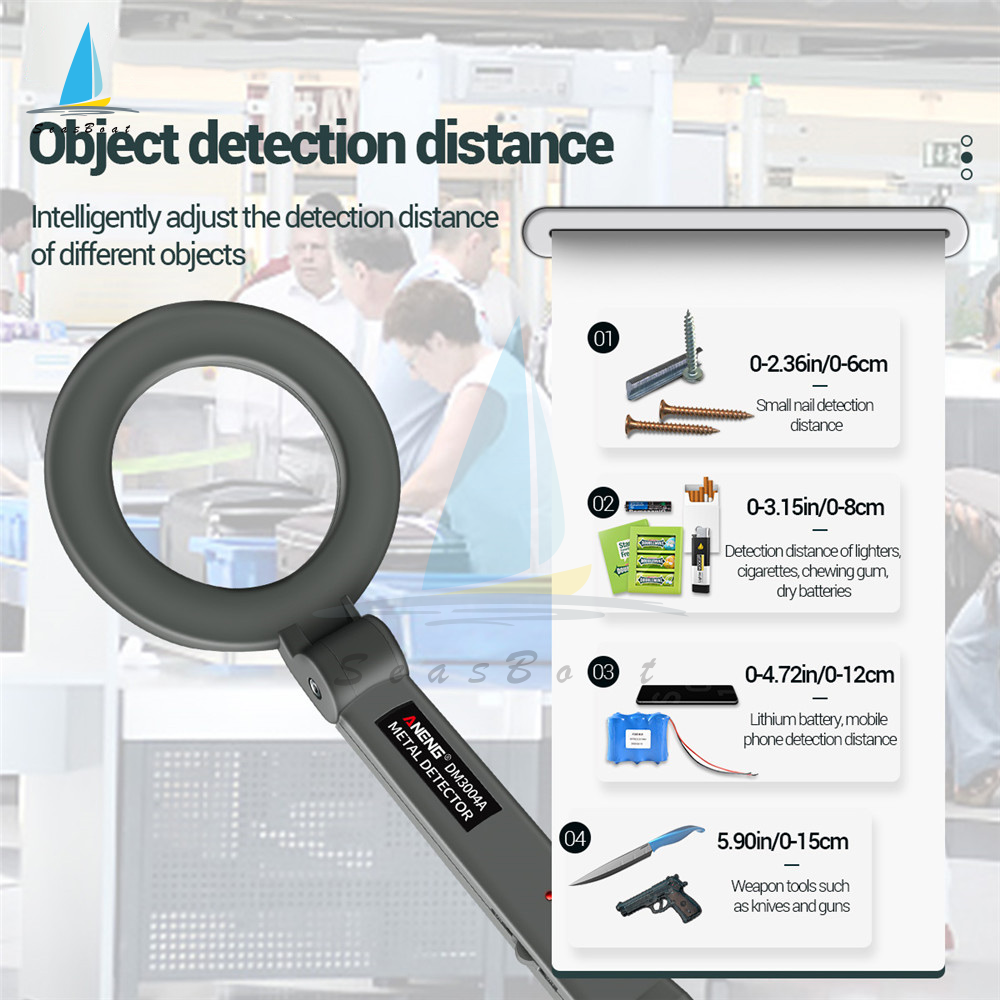 [Seasboat] DM3004A Metal Detector High Sensitivity Body Search Tools Portable Handheld Security Super Scanner Tool Finder