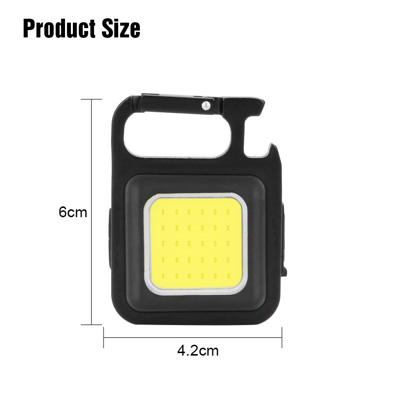 Đèn LED Làm Việc Mini Đèn Pin Bỏ Túi Cầm Tay Đèn Chìa Khóa Sạc USB Đèn Lồng Cắm Trại Ngoài Trời Cắm Trại Đi Bộ Đường Dài COB