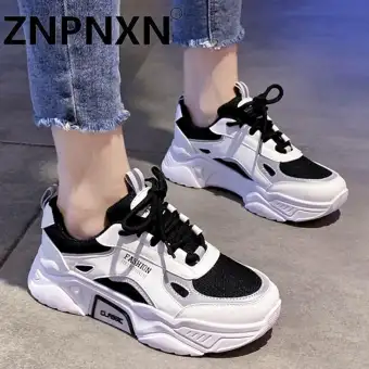 Znpnxn Sneakers Untuk Wanita Korea Berjalan Karet Sepatu Untuk Wanita Sepatu Kasual Untuk Wanita Mahasiswa Sepatu Lari Wanita Sepatu Gratis Kaus Kaki Lazada Indonesia