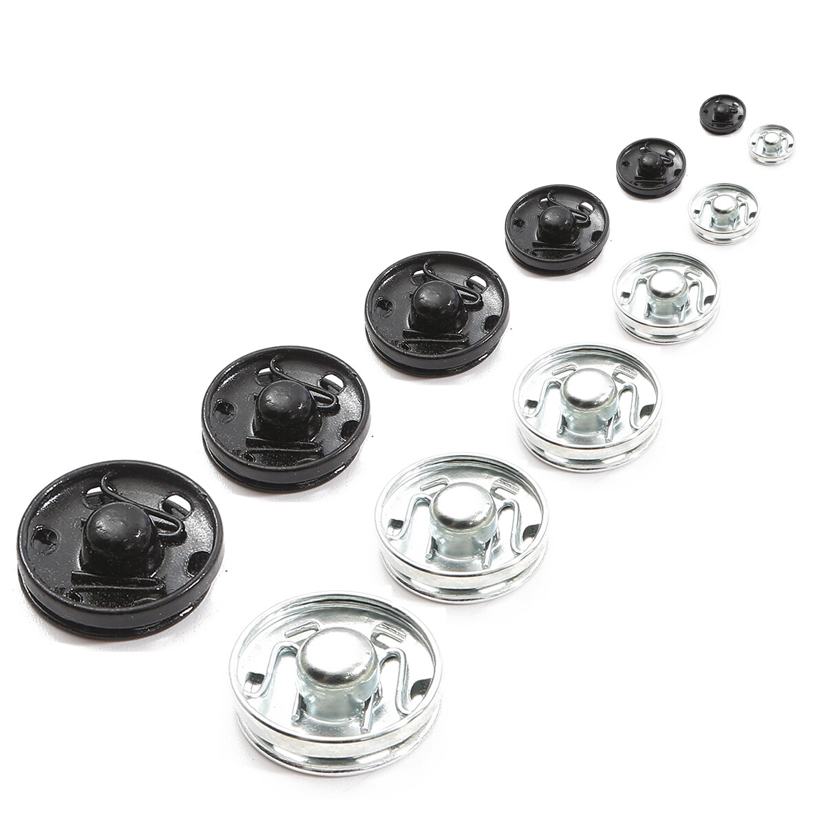8/10/12/14/16/18/20mm black silver metal fasteners press button iron stud plating round button garment sewing accessories