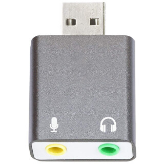 3.5mm TRS Microphone to USB 2.0 Stereo Audio External Sound Card Adapter for PC and Mac USB Input to 3.5mm TRS thumbnail