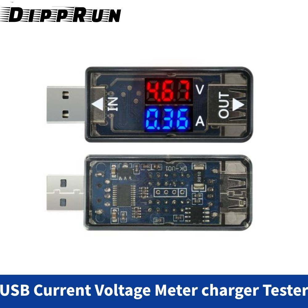 DIPPRUN Mini 5V USB Current Voltage Meter charger Tester Voltmeter Ammeter Detector Digital Red Blue Display 3.3-18V 3A For Phone Power