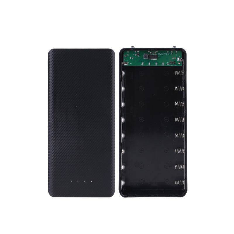 【ES】5V Dual USB 8x 18650 Power Bank Type C USB Battery Box Mobile Phone Charger DIY Shell Case For Cellphone Tablet