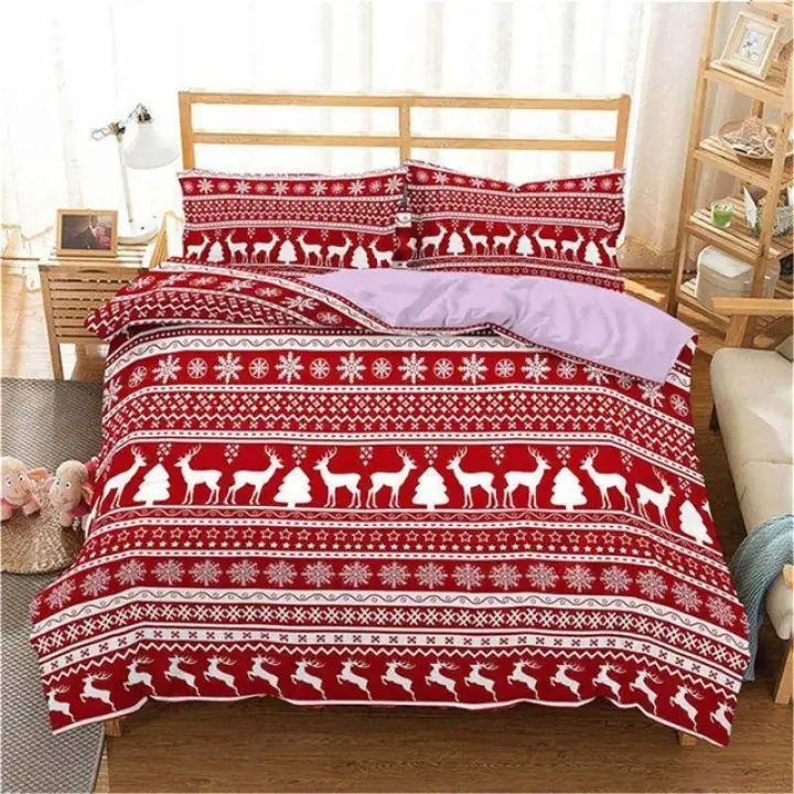 Homesky 3d Merry Bedding Set Duvet Cover Red Elk Comforter Bed Gifts Queen King Size Lazada Singapore - Queen Size Red Bed Sheets Homesky 3d Merry Bedding Set Duvet Cover Red Elk Comforter Bed Gifts Queen King Size Lazada Singapore - Queen Size Red Bed Sheets