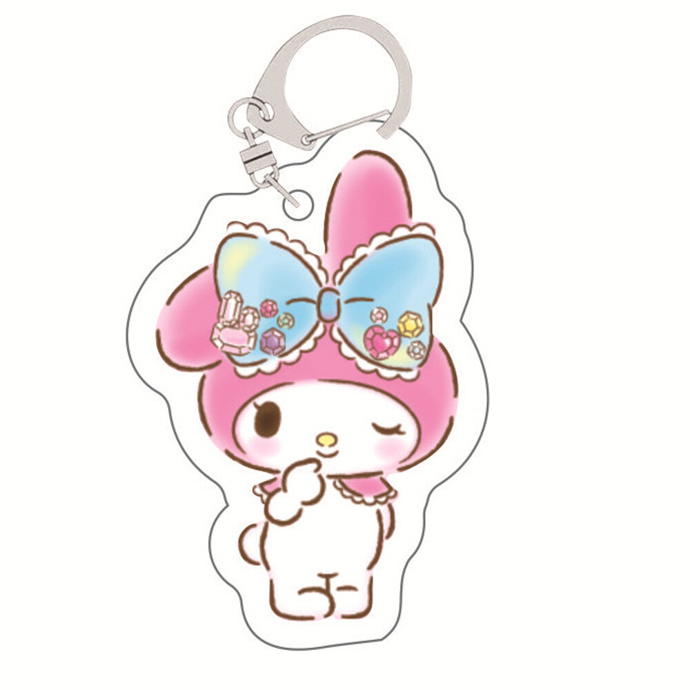 5PCS Cartoon Acrylic Keychain Lovely Melody Kuromi Girl Bag Cinnamon Pendant Bag Accessories Jewelry Gifts