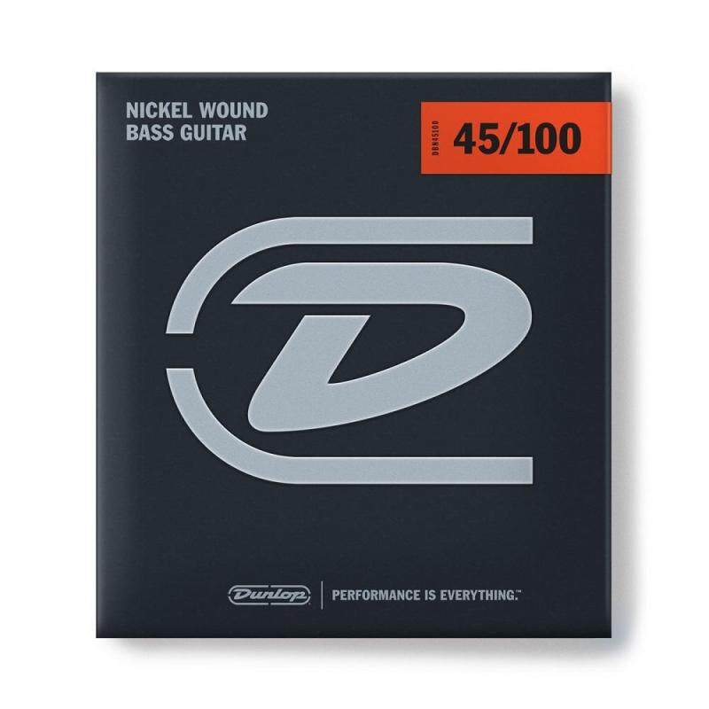 Dunlop DBN45100 Nickel Wound Bass Strings, Medium Light (.045-.100) Malaysia
