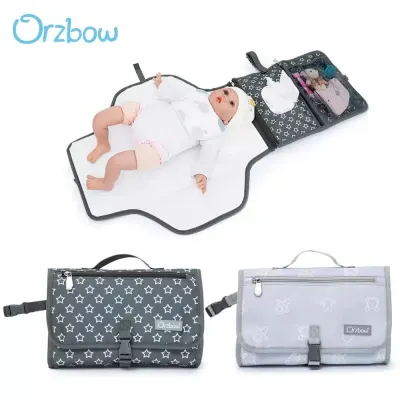 Orzbow Portable Baby Diaper Changing Mat Waterproof Newbron Mattress Changing Pad Mommy Wet Bags Baby Travel Diaper Pad Reusable