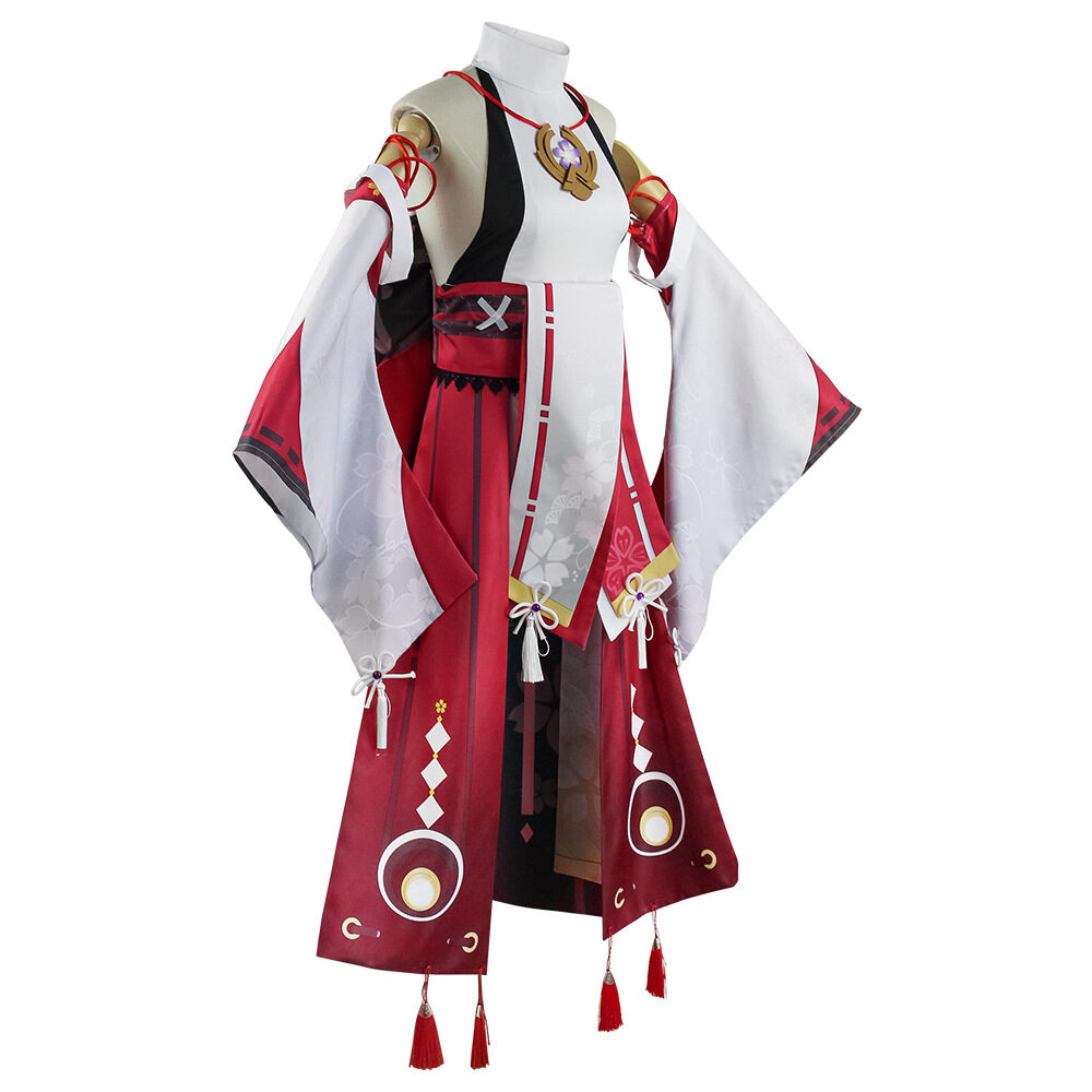 Game Genshin Impact Yae Miko Costume Grand Narukami Shrine Cosplay Kimono Accessories Outfit  Anime 