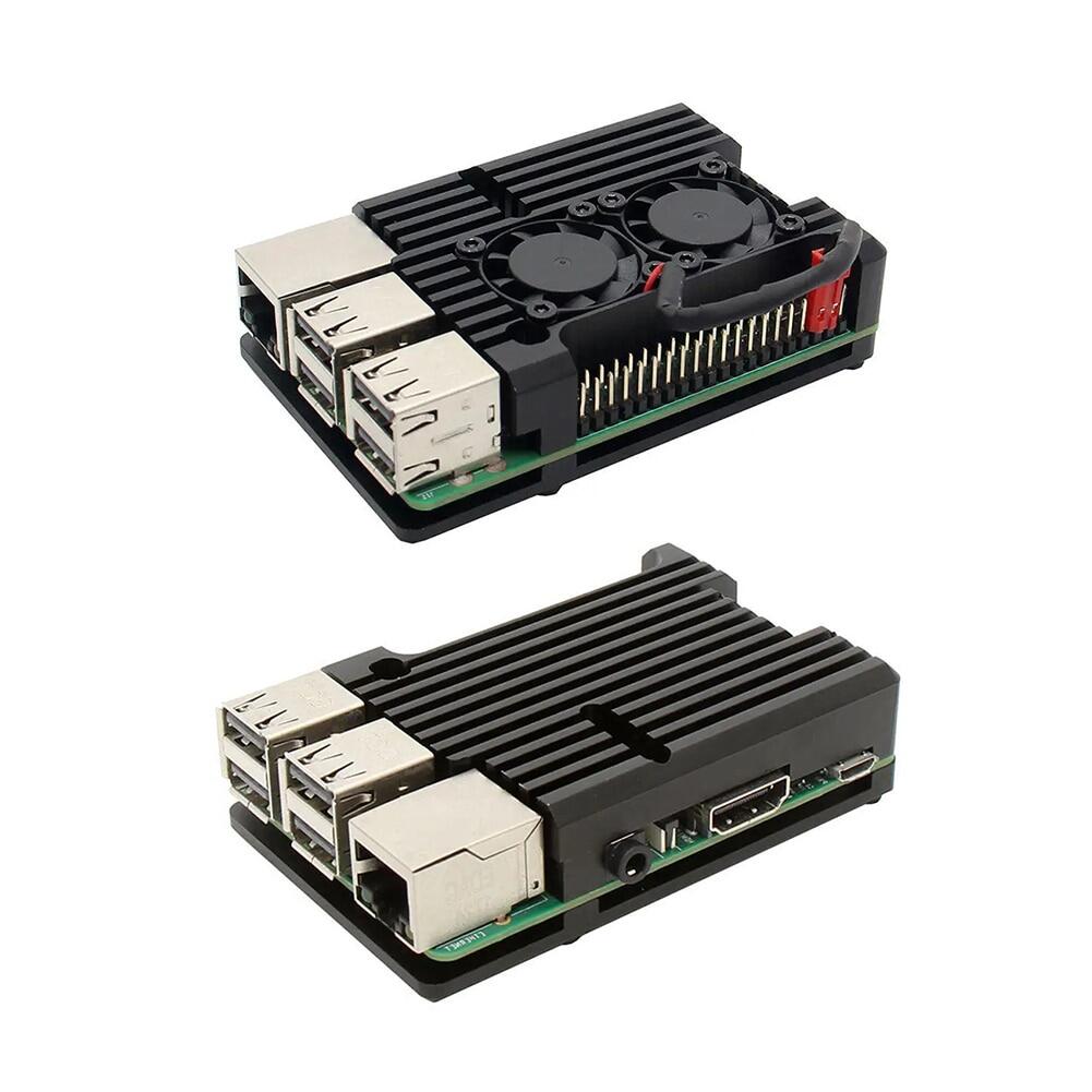 Raspberry Pi 3 Aluminum Metal Case For Raspberry Pi 3 Model B 3B Plus Aluminum Case Box With Dual Fan Heat Sink Raspberry Pi 3